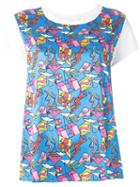 Ultràchic - Kites Print T-shirt - Women - Silk/cotton/spandex/elastane - M, Women's, Blue, Silk/cotton/spandex/elastane