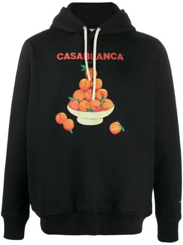 Casablanca Pyramid Oranges Print Hoodie - Black