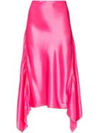 Sies Marjan Draped Satin Midi Skirt - Pink