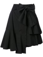 Josie Natori Asymmetric Wrap Skirt - Black