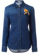 Embroidered Bird Denim Shirt, Women's, Size: 42, Blue, Cotton/spandex/elastane/polyester, Stella Mccartney