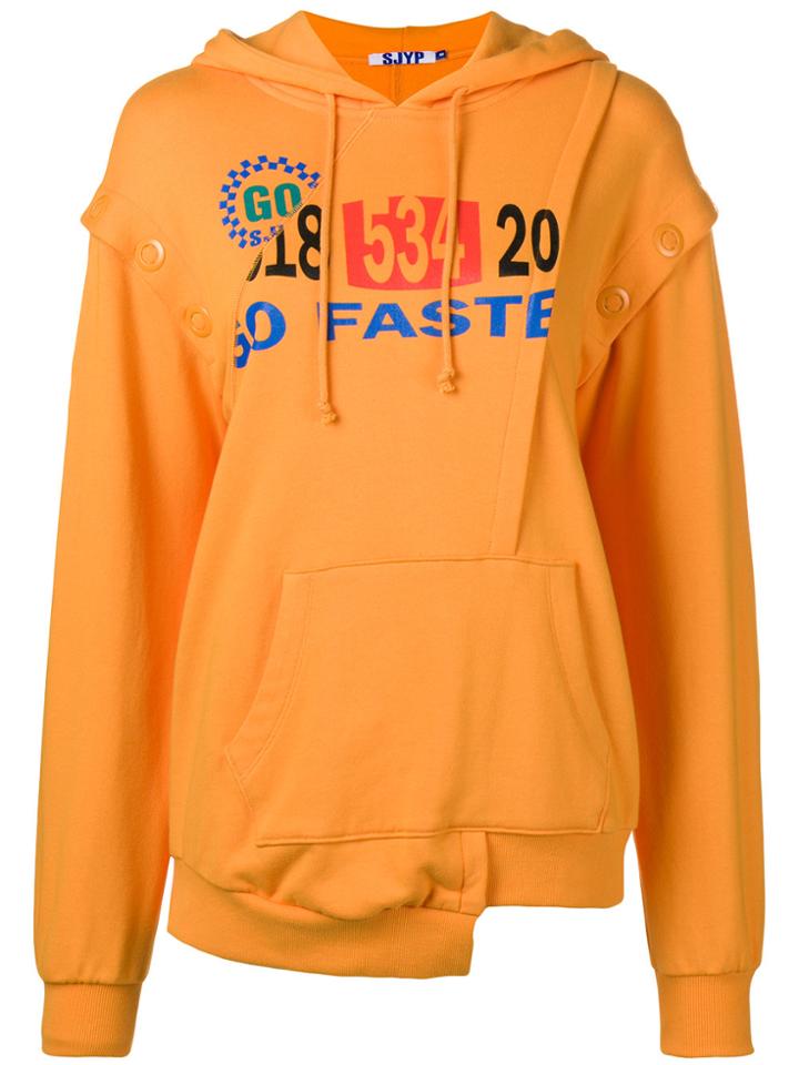 Sjyp Unbalances Hoodie - Yellow & Orange