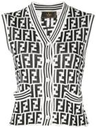 Fendi Vintage Ff Logo Knit Vest - White