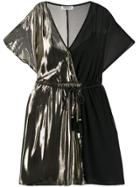 Liu Jo Two-tone Wrap-around Mini Dress - Black