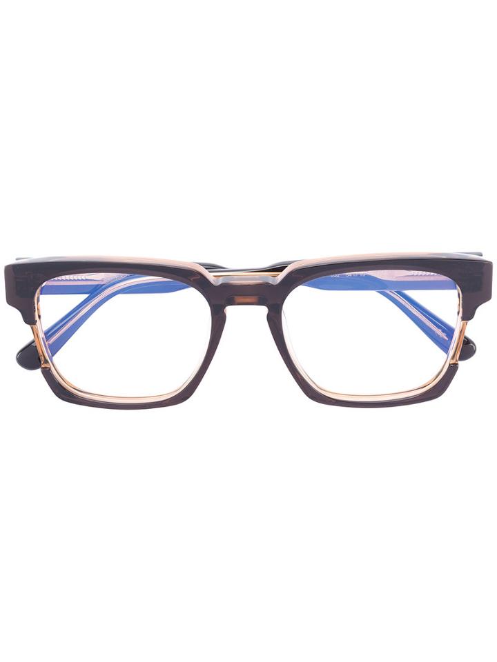 Fendi Eyewear - Square Acetate Framed Glasses - Unisex - Acetate - 54, Black, Acetate