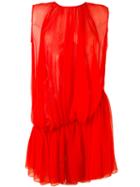 Gianluca Capannolo - Draped Sheer Dress - Women - Silk - 42, Red, Silk