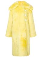 Wanda Nylon Oversized Shearling Coat - Yellow & Orange
