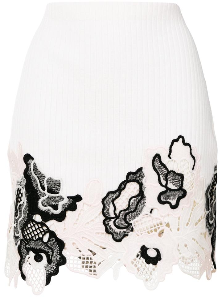 3.1 Phillip Lim Embroidered Lace Mini Skirt - Nude & Neutrals
