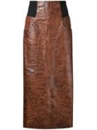 Kitx Maxi Leather Skirt, Women's, Size: 6, Brown, Leather