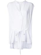 Rito - Stand Collar Tank - Women - Cotton/nylon - 38, White, Cotton/nylon