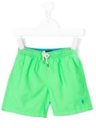 Embroidered Logo Swim Shorts - Kids - Polyester - 10 Yrs, Green, Ralph Lauren Kids