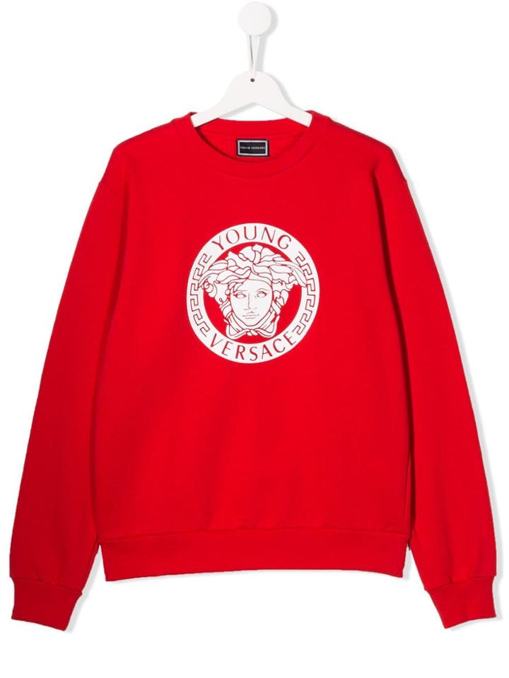 Young Versace Medusa Head Sweater - Red