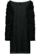 Thomas Wylde Ruffled Sleeves Mini Dress - Black