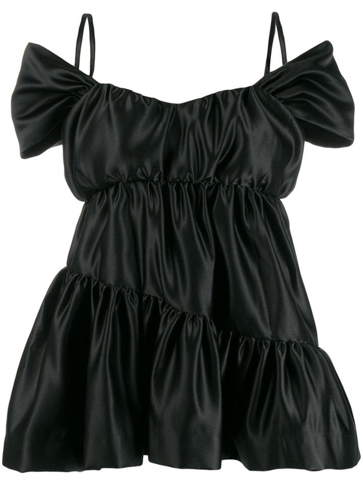 Simone Rocha Cold Shoulder Tiered Top - Black