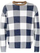 Tomorrowland Long-sleeve Check Sweater - White