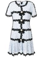 Edward Achour Paris Structured Lace Dress - Blue