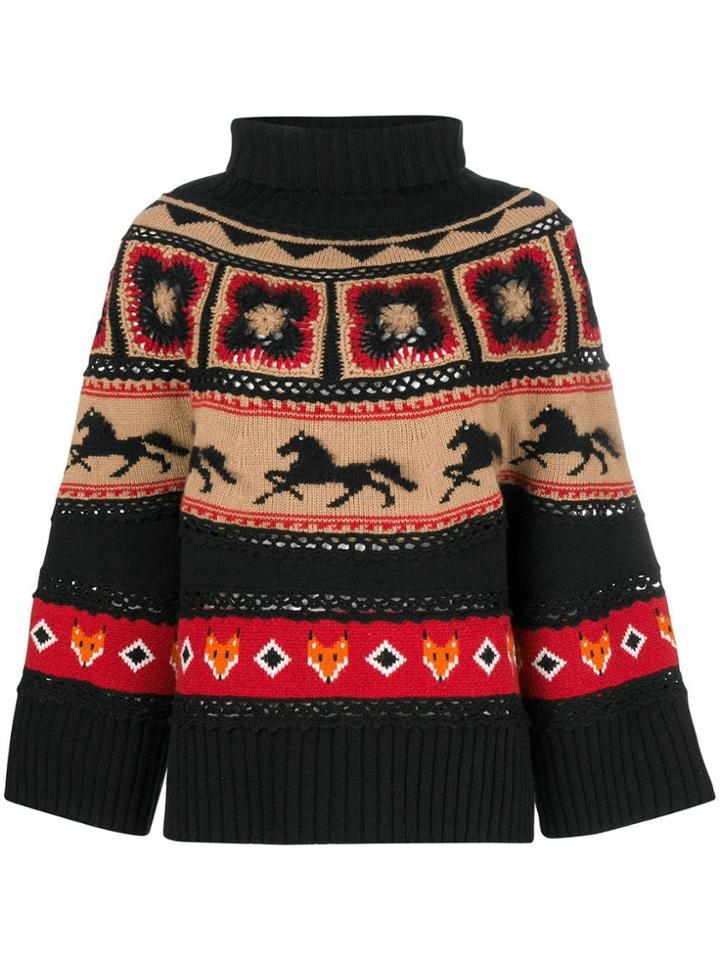 Alberta Ferretti Oversized Knitwear - Black