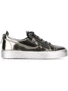 Giuseppe Zanotti Design Vegas Low-top Sneakers, Men's, Size: 40, Grey, Patent Leather/leather/rubber