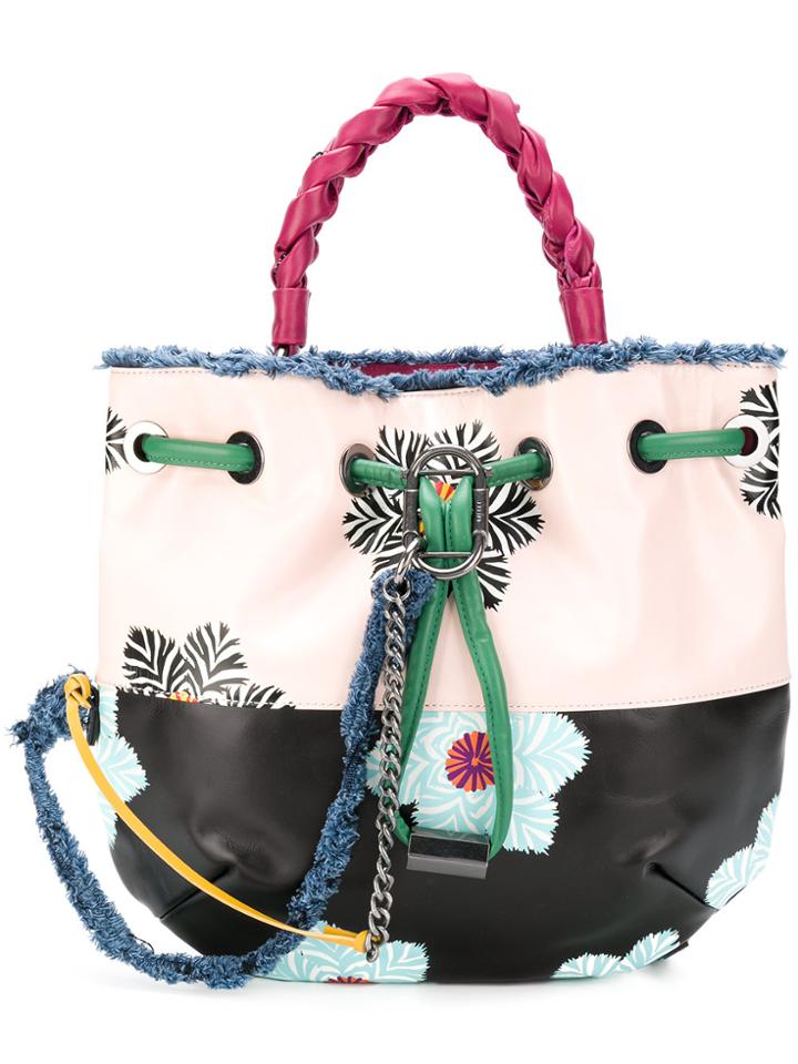 Diesel Colour Block Printed Backpack - Multicolour