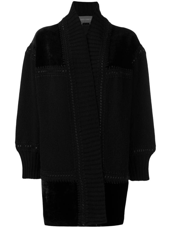 Alberta Ferretti Loose Fitted Cardi-coat - Black