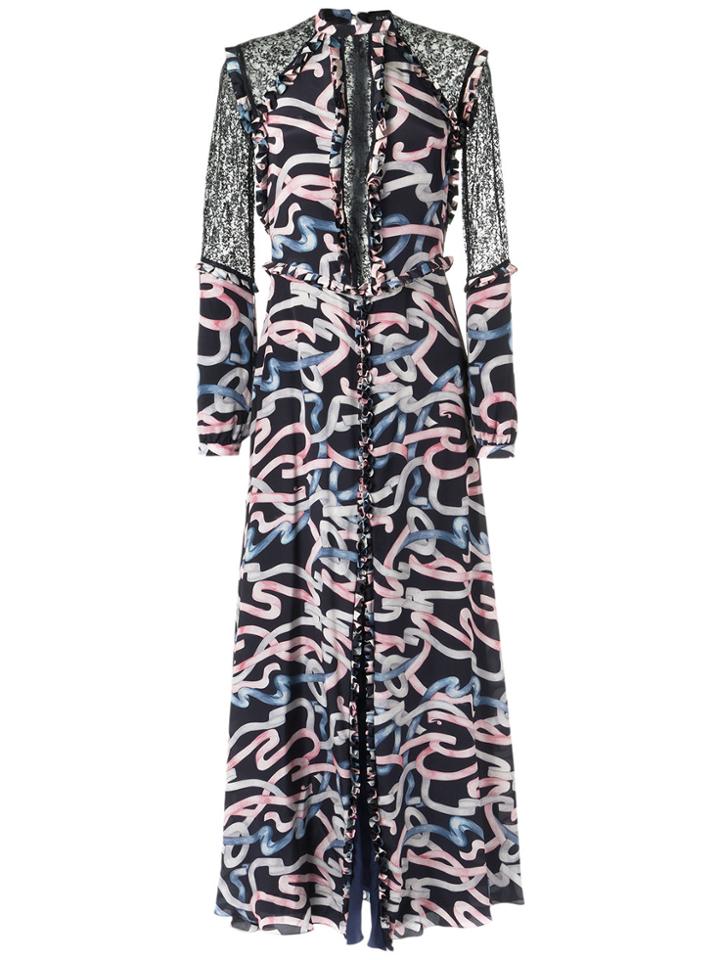 Olympiah Lace Panelled Gown - Blue