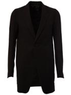 Rick Owens One Button Blazer, Men's, Size: 48, Black, Cotton/cupro/virgin Wool