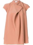 Lemaire Short-sleeve Flared Blouse - Nude & Neutrals