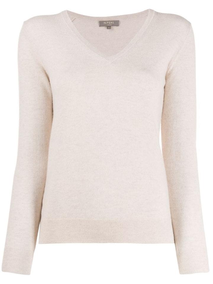 N.peal Cashmere V-neck Jumper - Neutrals