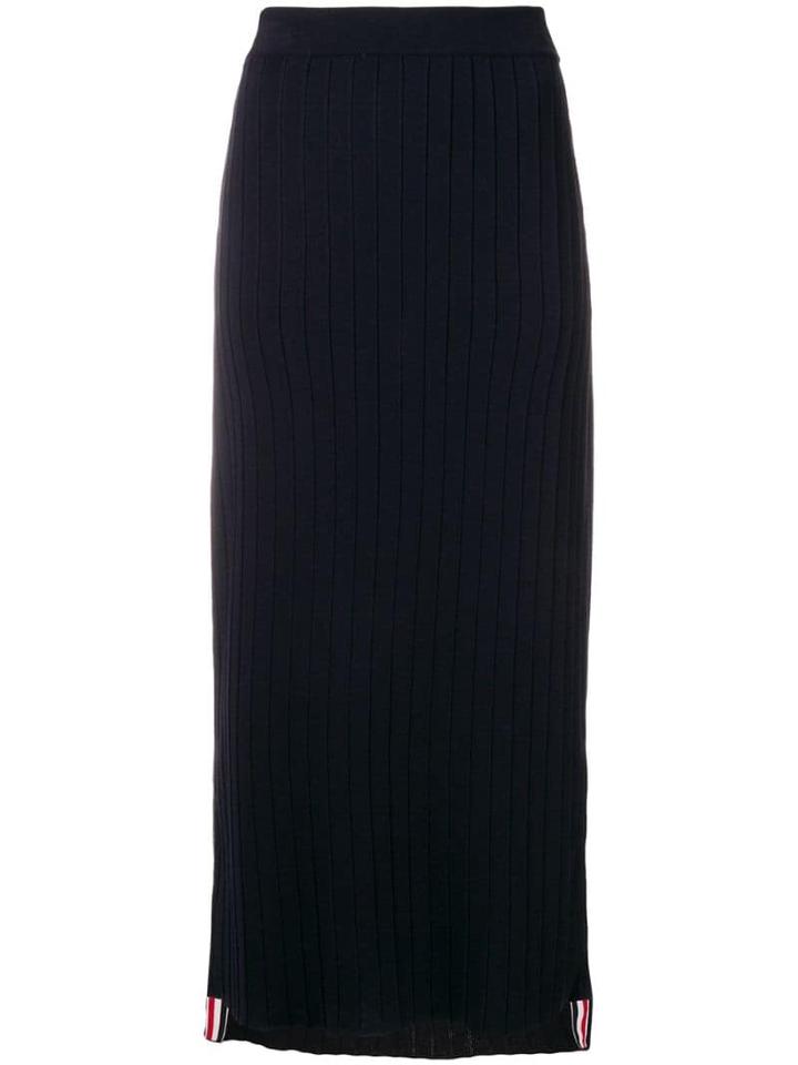 Thom Browne Trompe L'oeil Pleat Slip Skirt - Blue