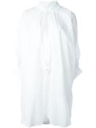 Junya Watanabe Comme Des Garçons Ruched Sleeve Shirt Dress, Women's, Size: Xs, White, Cotton