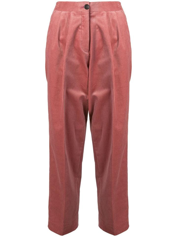 Ps By Paul Smith Corduroy Triple-pleat Trousers - Pink