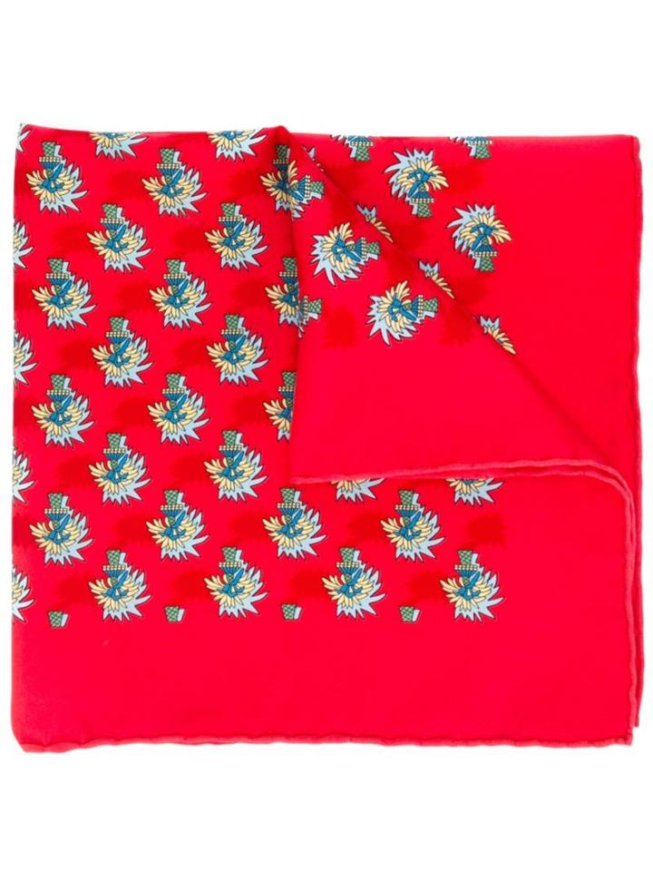Hermès Vintage 'palmiers' Scarf, Women's, Red
