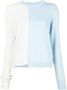 Maison Margiela Colour-block Jumper, Women's, Size: Medium, White, Cotton