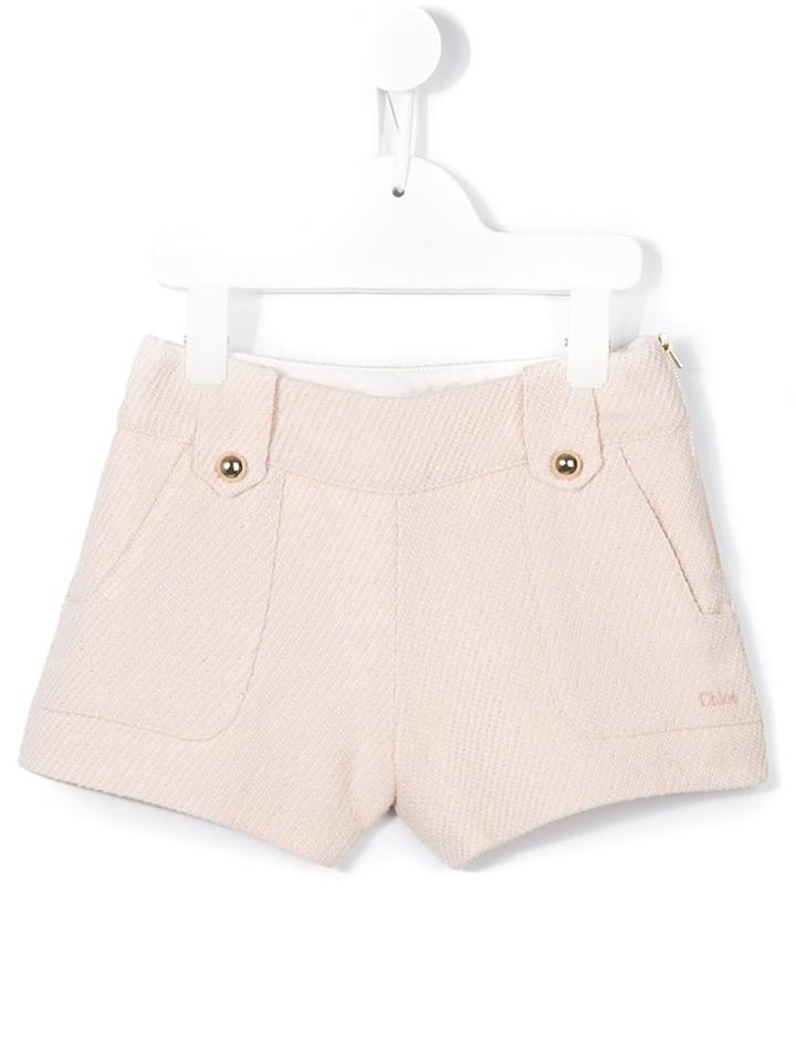 Chloé Kids Tweed Shorts, Girl's, Size: 12 Yrs, Pink/purple