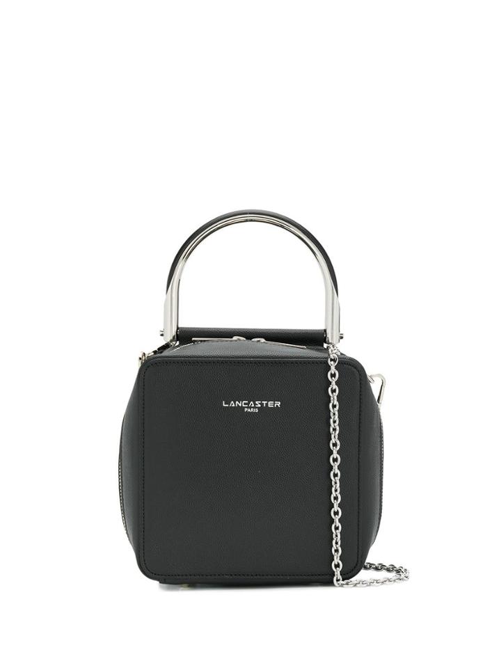 Lancaster Metallic Handle Tote - Black