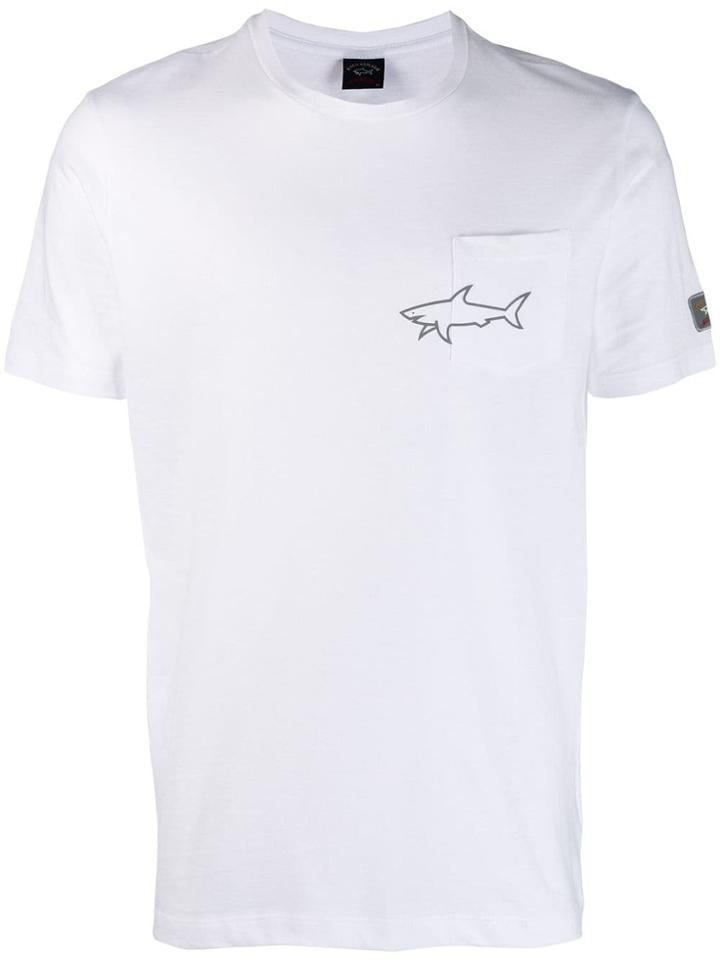 Paul & Shark T-shirt With Shark Detail - White