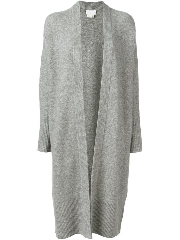 Dkny Open Front Cardi-coat, Women's, Size: Medium, Grey, Nylon/spandex/elastane/wool