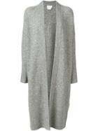 Dkny Open Front Cardi-coat, Women's, Size: Medium, Grey, Nylon/spandex/elastane/wool