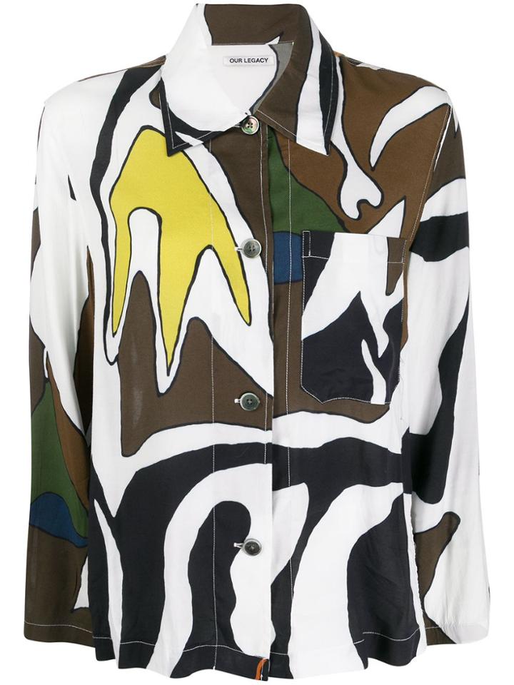 Our Legacy Square Abstract-print Shirt - Blue