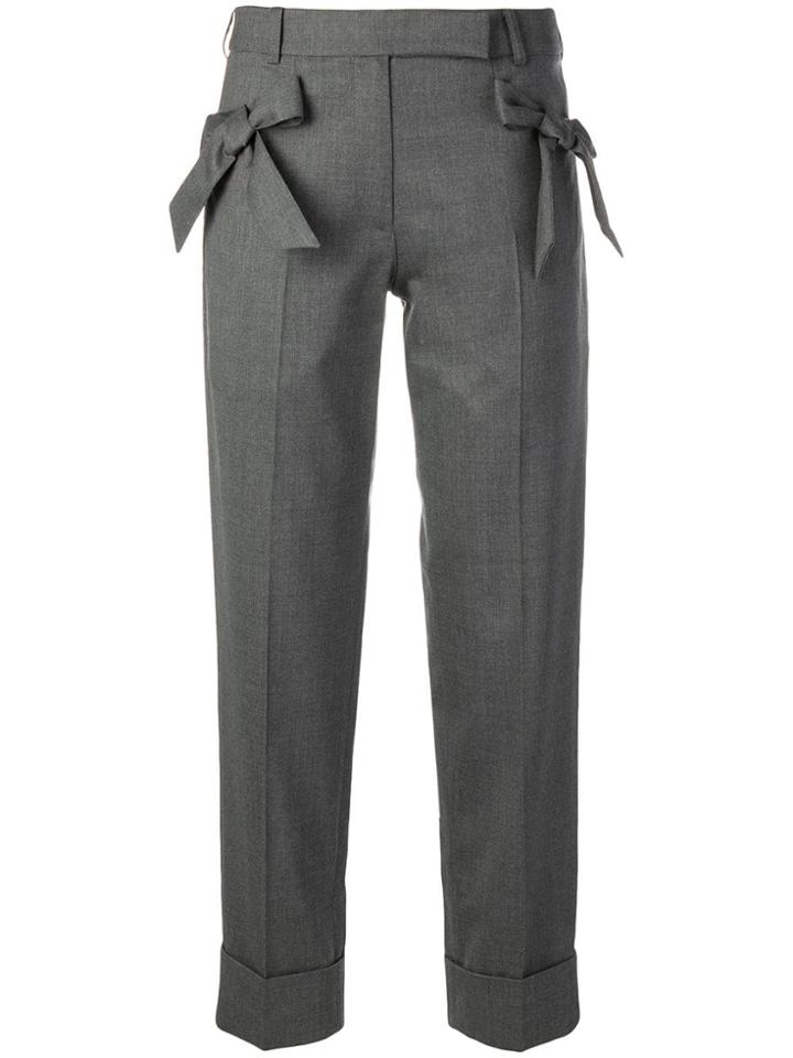 Simone Rocha Tailored Trousers With Bow Ribbons - Grey