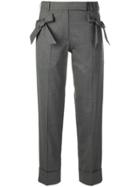 Simone Rocha Tailored Trousers With Bow Ribbons - Grey