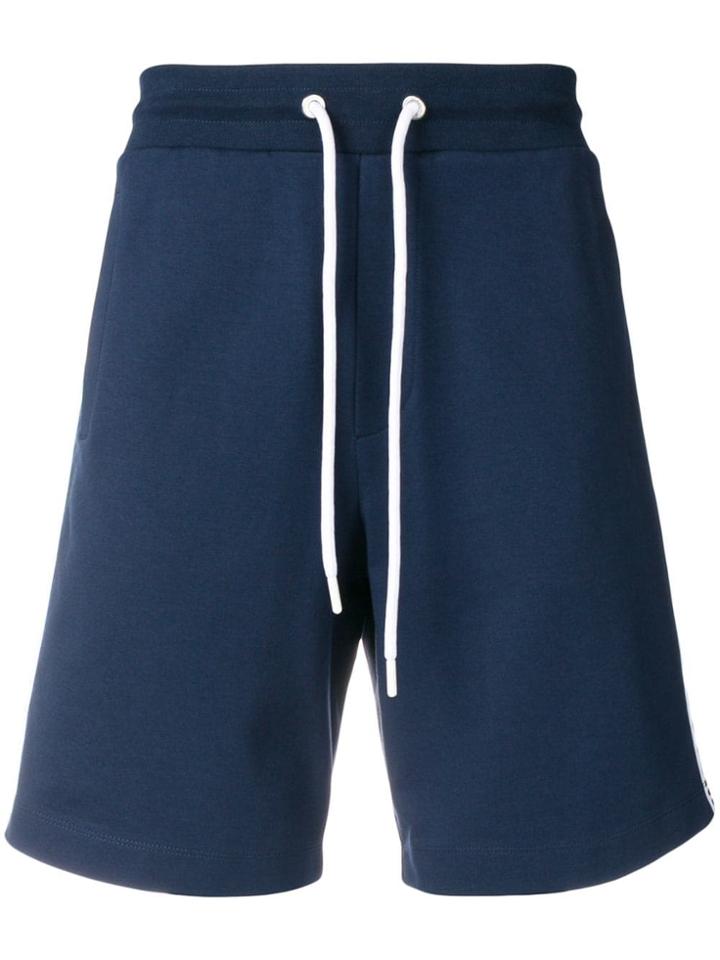 Dirk Bikkembergs Logo Stripe Track Shorts - Blue