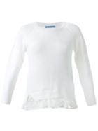 Guild Prime Crew Neck Lace Insert Jumper, Women's, Size: 34, White, Cotton/acrylic