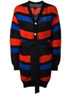 Balmain Striped Oversized Cardigan, Men's, Size: Medium, Black, Cotton