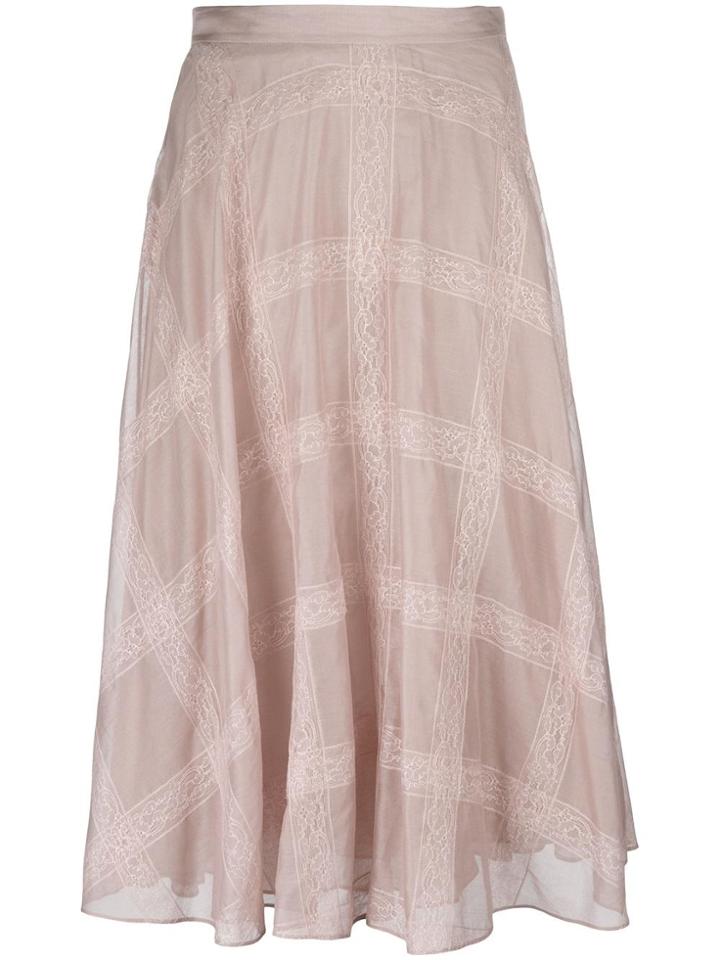 Valentino Lace Panel Skirt - Pink & Purple