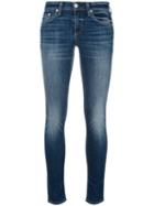 Rag & Bone /jean Lightly Distressed Skinny Jeans, Women's, Size: 25, Blue, Cotton/polyurethane