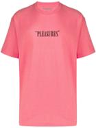 Pleasures Embroidered Logo T-shirt - Pink