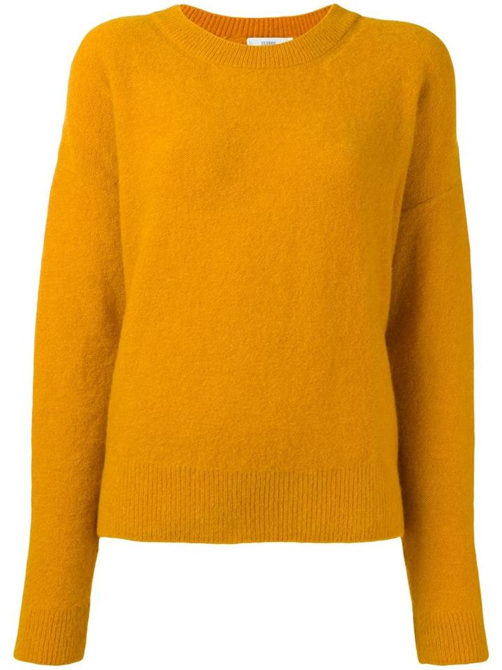 Closed Round Neck Jumper, Women's, Size: Medium, Yellow/orange, Alpaca/nylon/spandex/elastane