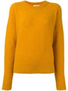 Closed Round Neck Jumper, Women's, Size: Medium, Yellow/orange, Alpaca/nylon/spandex/elastane