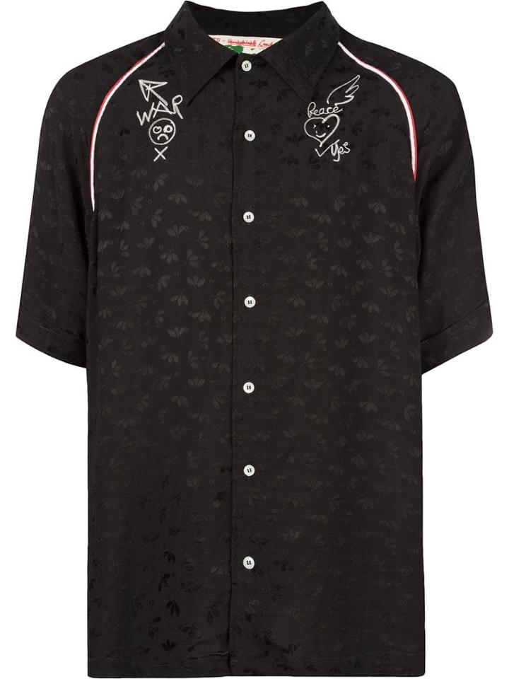 Vivienne Westwood Anglomania Short-sleeve Embroidered Shirt - Black